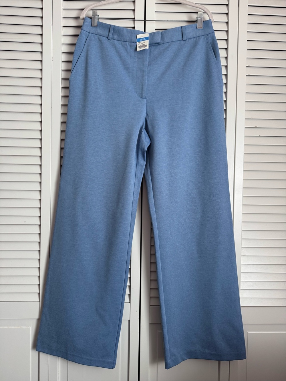 J. McLaughlin Brock Bainbridge Cloth High-Rise Straight Leg Pants Blue NWT - Picture 2 of 8